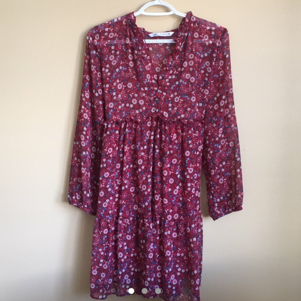 New Zara flowy floral midi dress